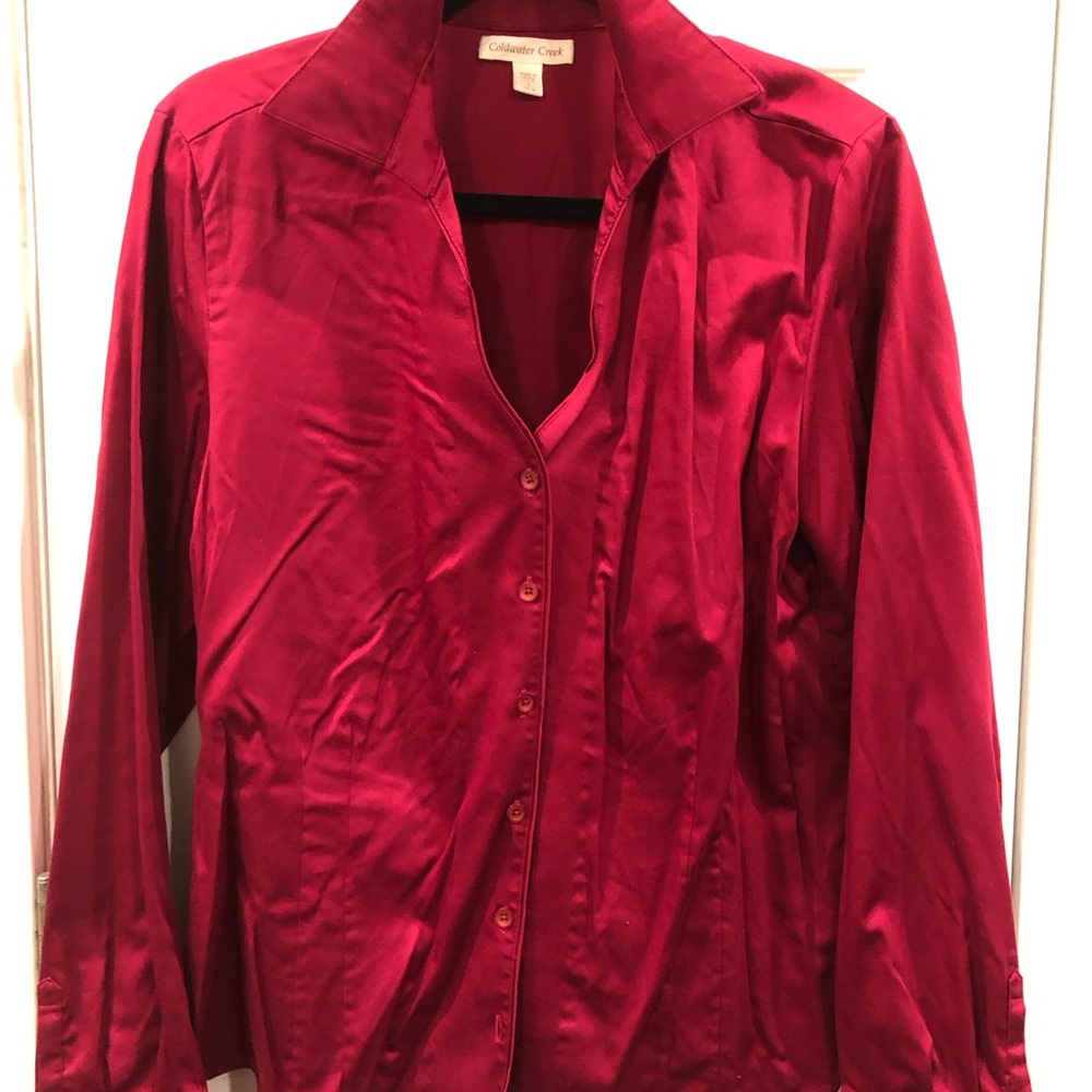 Coldwater Creek Deep Red Blouse